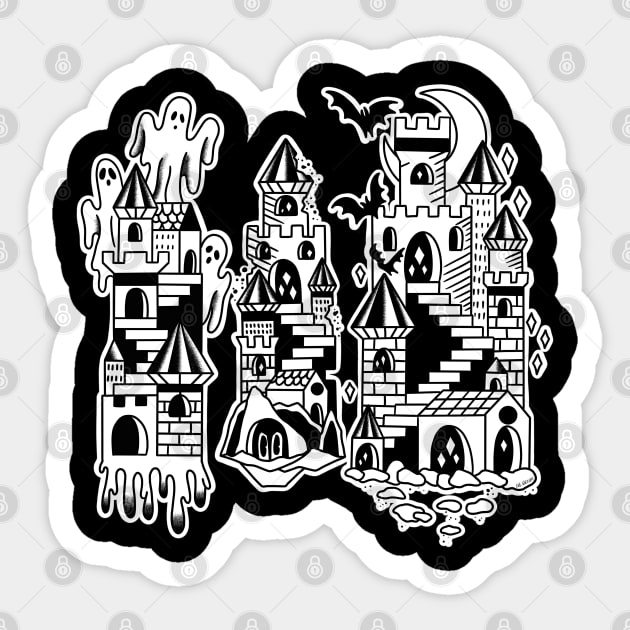 Spooky castles Sticker by LEEX337